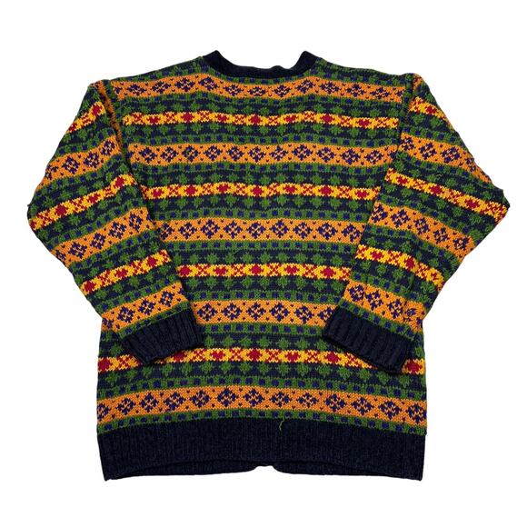 Tommy Hilfiger Colorful Geometric V-Neck Grandpa Cardigan Sweater FLAW Large - Picture 3 of 5